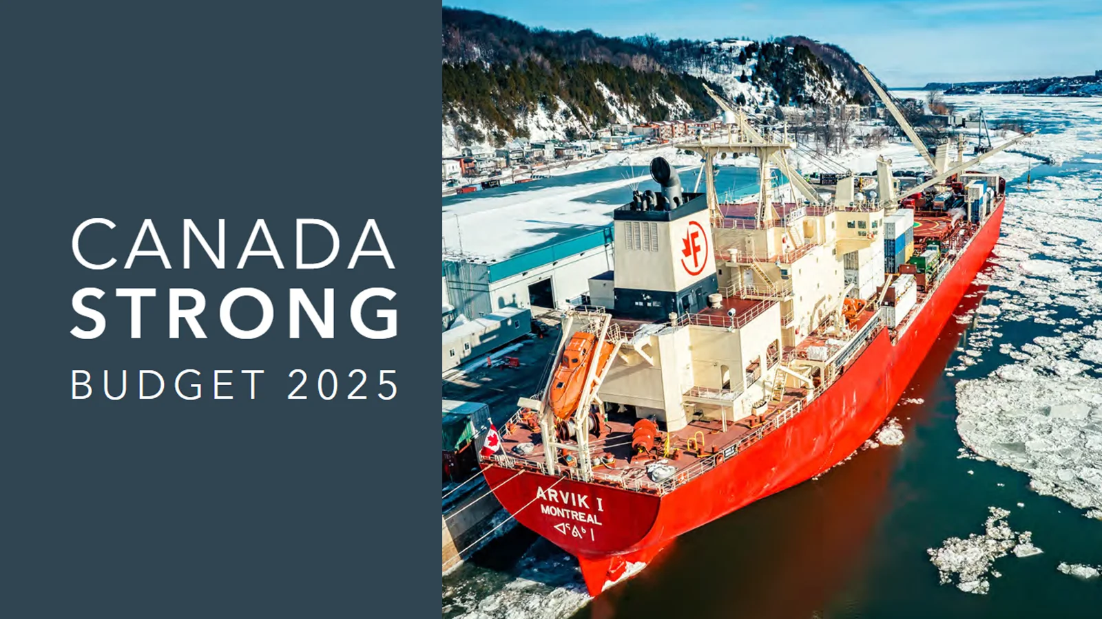 加拿大破冰船象征国家在全球变局中破冰前行，展现《2025预算案》“强大加拿大”主题